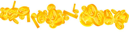 Swiss franc coins falling. Brilliant scattered CHF coins. Switzerland money. Positive jackpot, wealth or success concept. Vector illustration.のイラスト素材