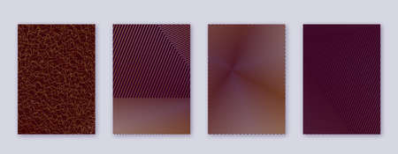 Art business card. Abstract lines modern brochure template. Gold vibrant gradients geometry on bordo...