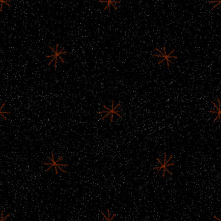 Hand Drawn Snowflakes Christmas Seamless Pattern. Subtle Flying Snow Flakes on chalk snowflakes Background. Appealing chalk handdrawn snow overlay. Grand holiday season decoration.の写真素材