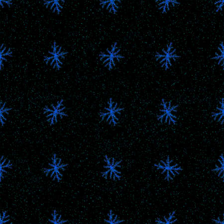 Hand Drawn Snowflakes Christmas Seamless Pattern. Subtle Flying Snow Flakes on chalk snowflakes...
