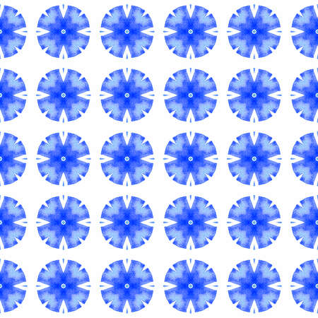 Textile ready grand print, swimwear fabric, wallpaper, wrapping. Blue radiant boho chic summer design. Arabesque hand drawn design. Oriental arabesque hand drawn border.の写真素材