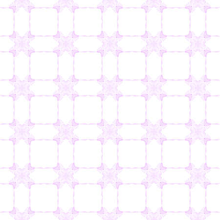 Ethnic hand painted pattern. Purple shapely boho chic summer design. Watercolor summer ethnic border...