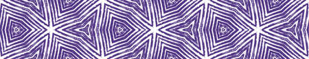 Arabesque hand drawn seamless border. Purple symmetrical kaleidoscope background. pleasing...