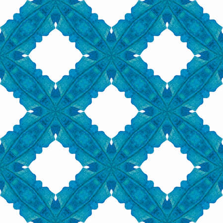 Arabesque hand drawn design. Blue comely boho chic summer design. Textile ready powerful print,...