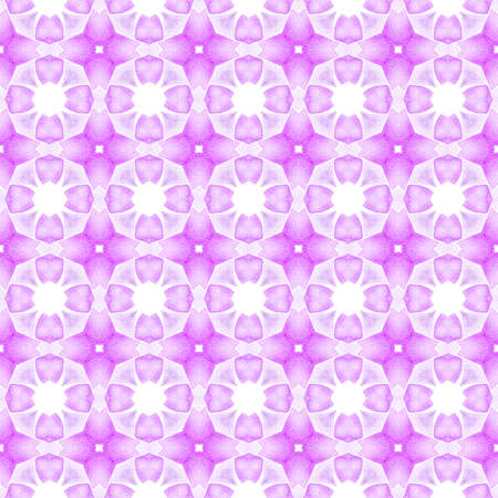 Ethnic hand painted pattern. Purple vibrant boho chic summer design. Watercolor summer ethnic border...
