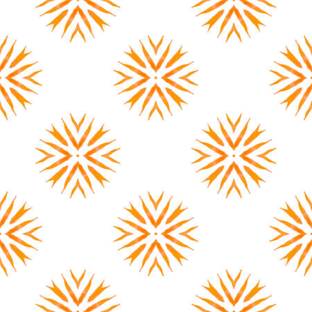 Ethnic hand painted pattern. Orange stunning boho chic summer design. Textile ready rare print,...
