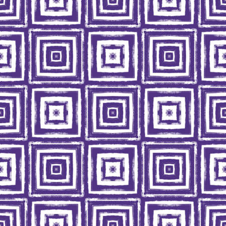 Tiled watercolor pattern. Purple symmetrical kaleidoscope background. Textile ready fine print,...