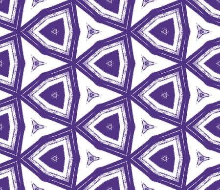 Striped hand drawn pattern. Purple symmetrical kaleidoscope background. Textile ready elegant print,...