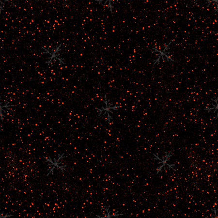 Hand Drawn Snowflakes Christmas Seamless Pattern. Subtle Flying Snow Flakes on chalk snowflakes Background. Appealing chalk handdrawn snow overlay. Stunning holiday season decoration.の写真素材