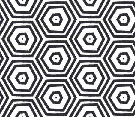 Mosaic seamless pattern. Black symmetrical kaleidoscope background. Retro mosaic seamless design....