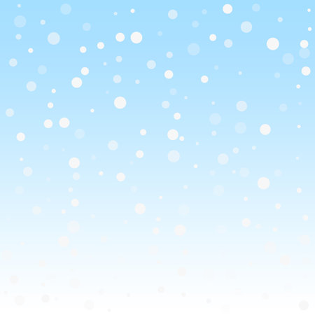 Christmas falling snow background. Subtle flying snow flakes and stars. Festive winter silver snowflake overlay template. Vector illustrationのイラスト素材