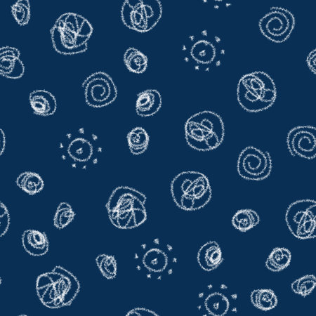 Hand Drawn Snowflakes Christmas Seamless Pattern. Subtle Flying Snow Flakes on chalk snowflakes...
