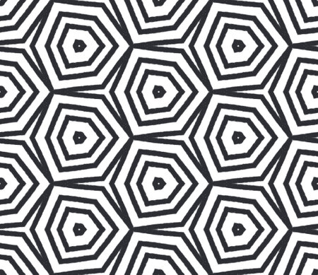 Arabesque hand drawn pattern. Black symmetrical kaleidoscope background. Textile ready trending...