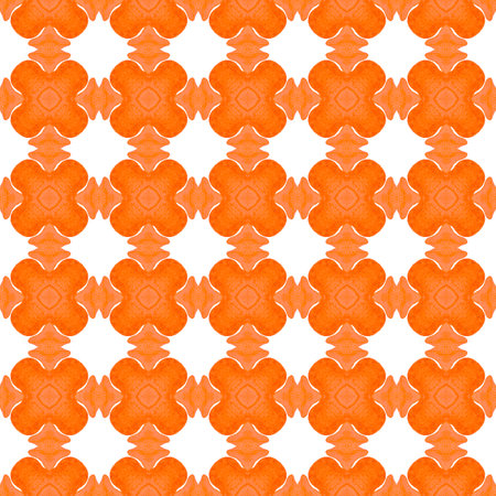 Textile ready likable print, swimwear fabric, wallpaper, wrapping. Orange worthy boho chic summer design. Green geometric chevron watercolor border. Chevron watercolor pattern.の写真素材