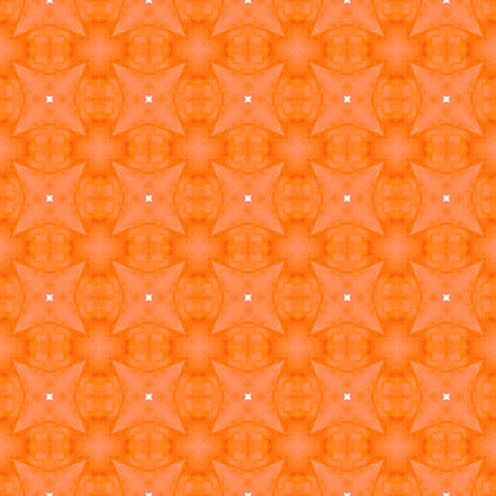 Textile ready exceptional print, swimwear fabric, wallpaper, wrapping. Orange extraordinary boho chic summer design. Repeating striped hand drawn border. Striped hand drawn design.の写真素材