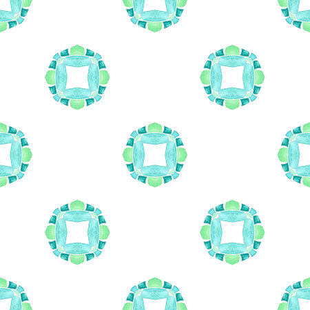 Trendy organic green border. Green unusual boho chic summer design. Textile ready graceful print, swimwear fabric, wallpaper, wrapping. Organic tile.の写真素材