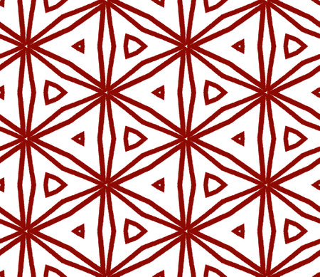 Mosaic seamless pattern. Maroon symmetrical kaleidoscope background. Textile ready exotic print, swimwear fabric, wallpaper, wrapping. Retro mosaic seamless design.の写真素材