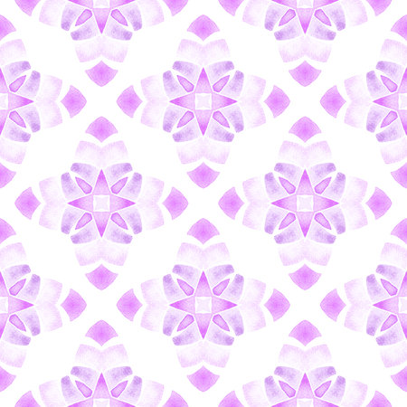 Chevron watercolor pattern. Purple beautiful boho chic summer design. Green geometric chevron watercolor border. Textile ready extra print, swimwear fabric, wallpaper, wrapping.の写真素材