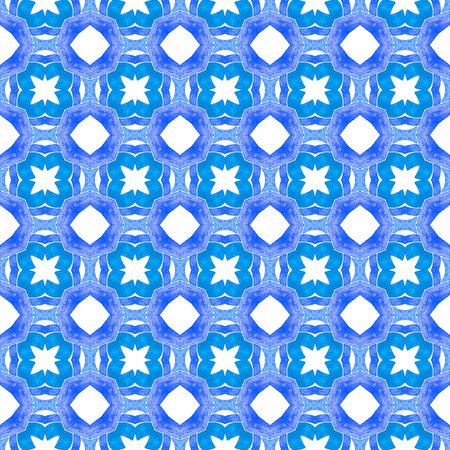 Textile ready unique print, swimwear fabric, wallpaper, wrapping. Blue stylish boho chic summer...