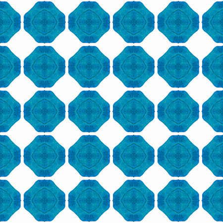 Chevron watercolor pattern. Blue admirable boho chic summer design. Textile ready cool print, swimwear fabric, wallpaper, wrapping. Green geometric chevron watercolor border.の写真素材