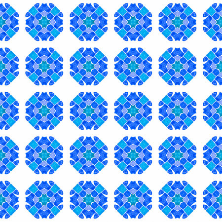 Textile ready terrific print, swimwear fabric, wallpaper, wrapping. Blue modern boho chic summer...