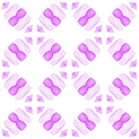 Textile ready delightful print, swimwear fabric, wallpaper, wrapping. Purple outstanding boho chic summer design. Green geometric chevron watercolor border. Chevron watercolor pattern.の写真素材