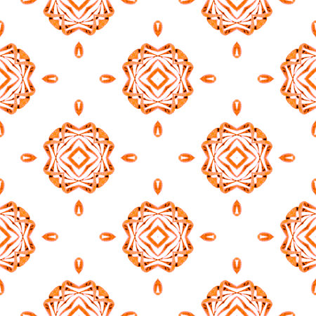Exotic seamless pattern. Orange Actual boho chic summer design. Textile ready divine print, swimwear...