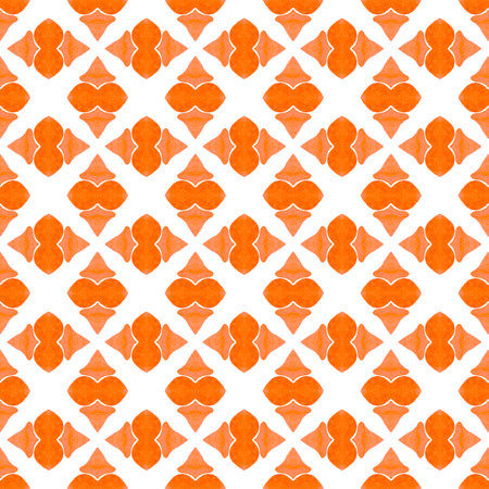 Green geometric chevron watercolor border. Orange delightful boho chic summer design. Chevron...