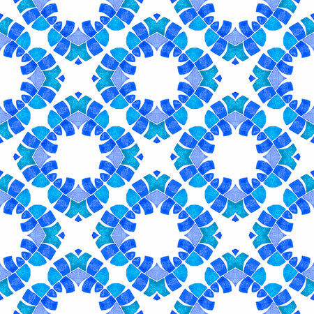 Oriental arabesque hand drawn border. Blue amazing boho chic summer design. Arabesque hand drawn...