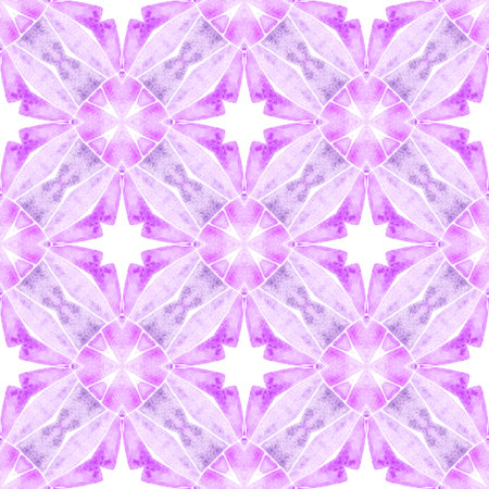 Textile ready valuable print, swimwear fabric, wallpaper, wrapping. Purple creative boho chic summer design. Hand drawn tropical seamless border. Tropical seamless pattern.の写真素材
