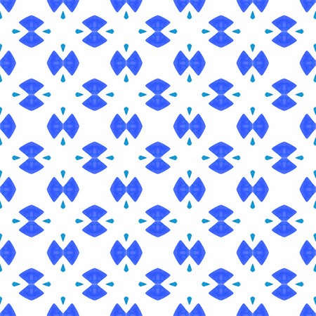 Textile ready unique print, swimwear fabric, wallpaper, wrapping. Blue uncommon boho chic summer...