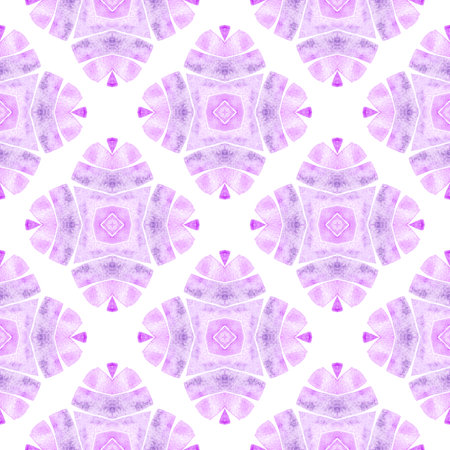 Hand drawn tropical seamless border. Purple amazing boho chic summer design. Tropical seamless...
