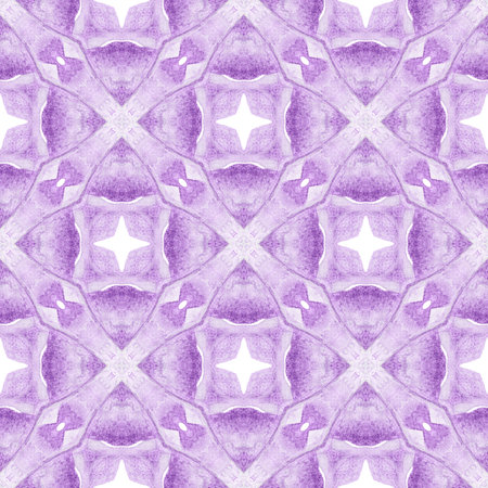Textile ready ravishing print, swimwear fabric, wallpaper, wrapping. Purple outstanding boho chic summer design. Green geometric chevron watercolor border. Chevron watercolor pattern.の写真素材