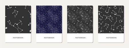 Note book cover design. Cosmic pattern for kids. Cute design for kids school notebooks and diaries....