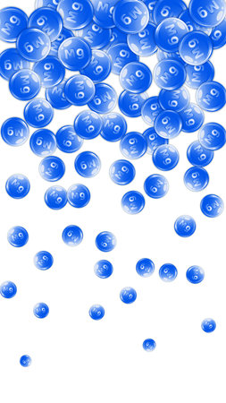 Magnesium round capsules scattered randomly. Beauty treatment and nutrition skin care. Essential vitamins vector illustration. Healthy life concept.のイラスト素材