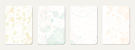 Brochure cover design. Terrazzo abstract background made of natural stones, granite, quartz and marble. Venetian terrazzo texture brochure template.のイラスト素材