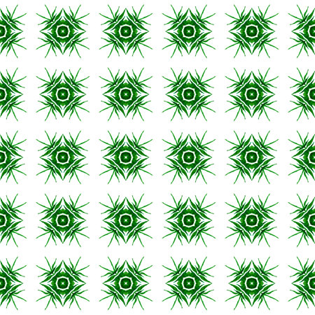 Mosaic seamless pattern. Green flawless boho chic summer design. Hand drawn green mosaic seamless border. Textile ready eminent print, swimwear fabric, wallpaper, wrapping.の写真素材