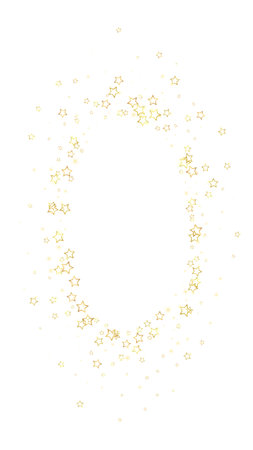 Twinkle stars scattered around randomly, flying, falling down, floating. Christmas celebration concept. Festive stars vector illustration on white background.のイラスト素材