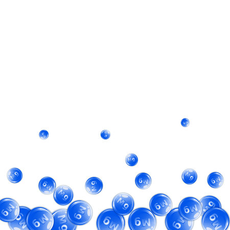Magnesium round capsules scattered randomly. Beauty treatment and nutrition skin care. Medical and scientific background. Healthy life concept.のイラスト素材