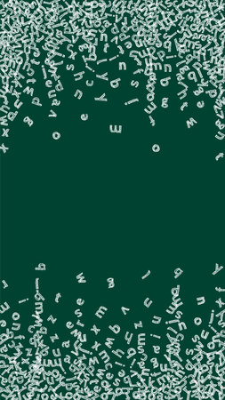 Scattered letters of latin alphabet. Colorful childish floating characters of English language. Foreign languages study concept. Back to school banner .の写真素材