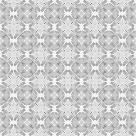 Mosaic seamless pattern. Black and white modern boho chic summer design. Hand drawn green mosaic...