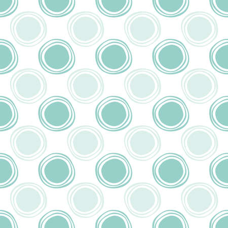 Vector regular abstract seamless pattern in bright colors. Hand drawn dots and scribble lines on white background. For wrapping, fabric, scrapbooking or wallpaper.のイラスト素材