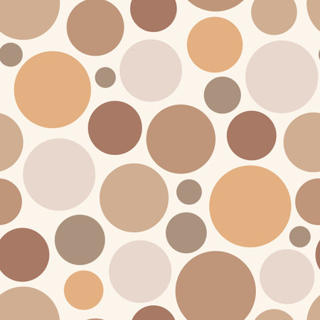 Vector seamless pattern. Circle shapes in brown colors. Background for wrapping, fabric, wallpaper or cards.のイラスト素材