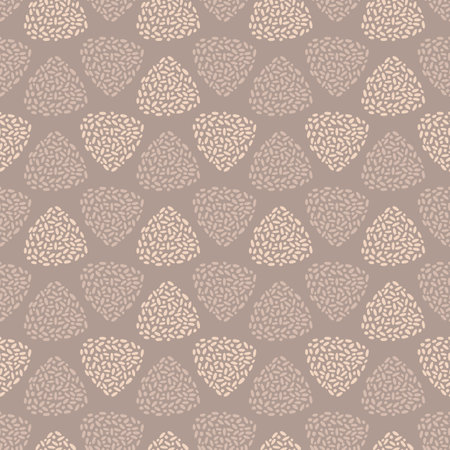 Brown dotted triangles. Abstract texture. Horizontal and vertical seamless pattern. Hand drawn elements background for wallpaper, wrapping, fabric or cards.のイラスト素材