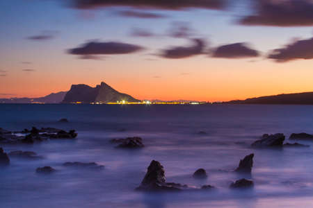 Scene of Gibraltar long exposure blurring wavesの写真素材