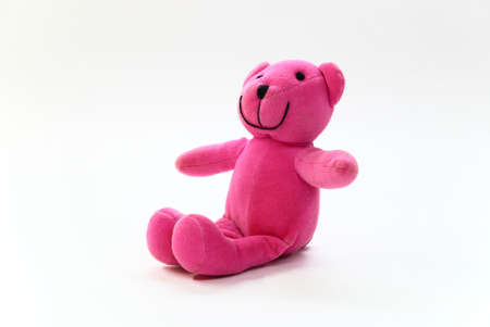 pink teddy bear on a whiteの写真素材