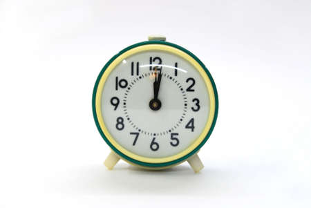 Green alarm clockの写真素材