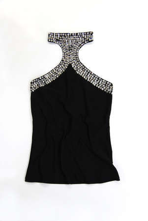 black femine top on a white backgroundの写真素材