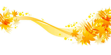 autumnal leaves on white backgroundのイラスト素材