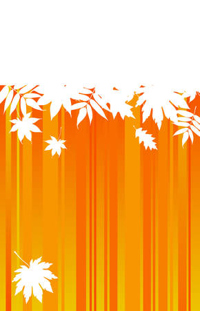 autumnal leaves on grange backgroundのイラスト素材
